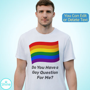 LGBT Rainbow Flag Gay Pride Flag Custom Text Funny T-Shirt