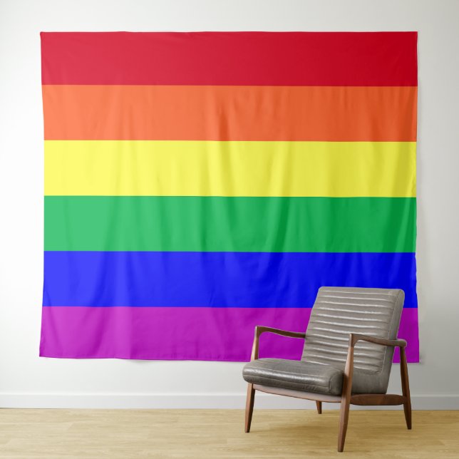 LGBT Rainbow Flag Gay Pride Parade Gay Party Decor Tapestry (In Situ (Horizontal))