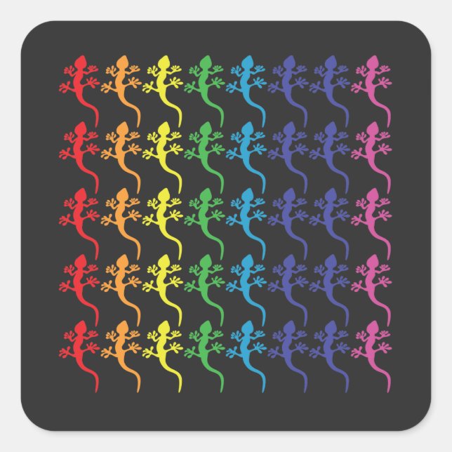LGBT Rainbow Flag Lizards Square Sticker (Front)