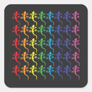 LGBT Rainbow Flag Lizards Square Sticker