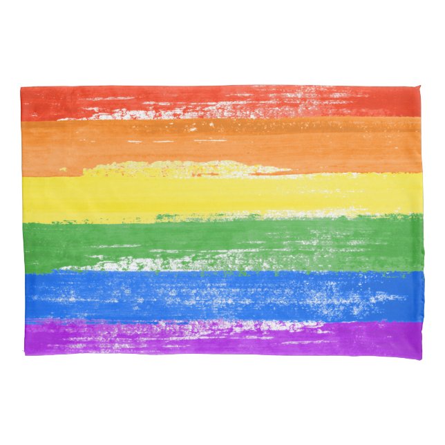 LGBT RAINBOW FLAG PAINT PILLOWCASE (Front)