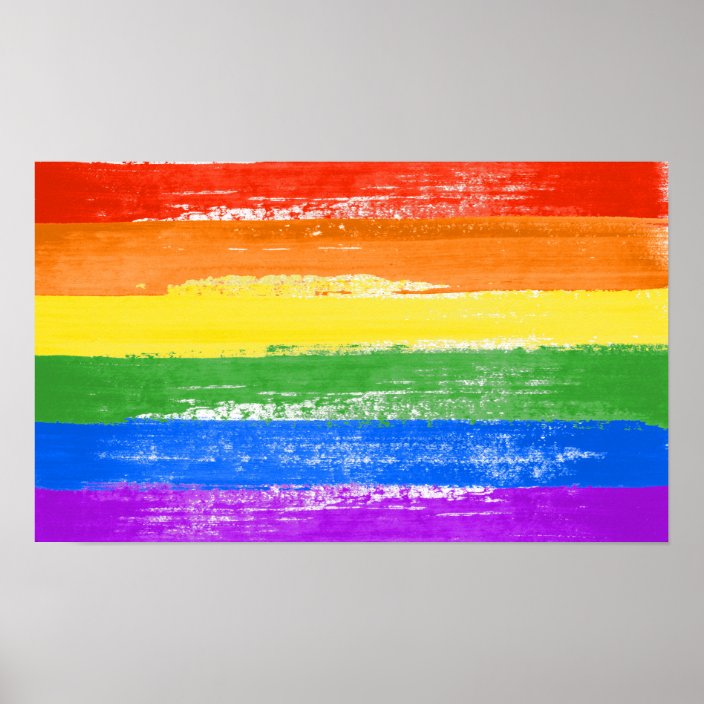 LGBT RAINBOW FLAG PAINT POSTER | Zazzle.com.au