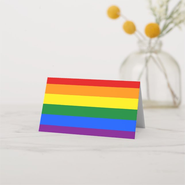 LGBT Rainbow flag Place Card (Front)