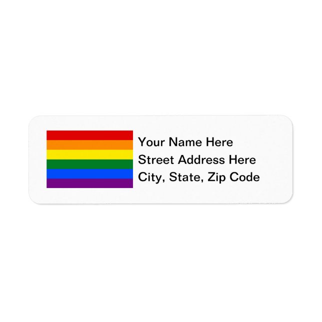 LGBT Rainbow Flag Return Address Label (Front)