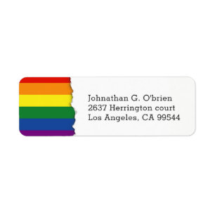LGBT Rainbow Flag   Return Address Label