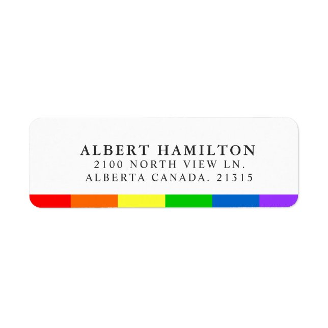 LGBT Rainbow Flag Stripe | Return Address Return Address Label (Front)