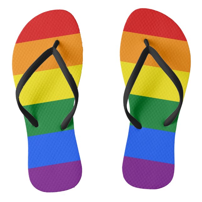 LGBT Rainbow flag Thongs (Footbed)
