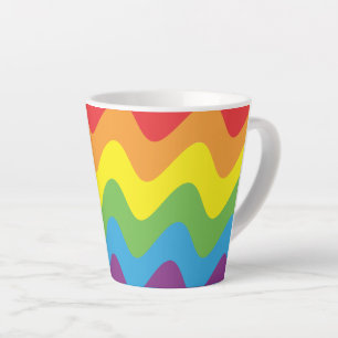 Lgbt Rainbow Flag Waves Latte Mug