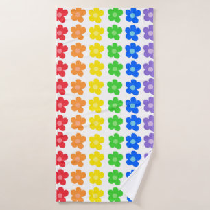 LGBT Rainbow Flowers Gay Pride Freedom & Equality Bath Towel