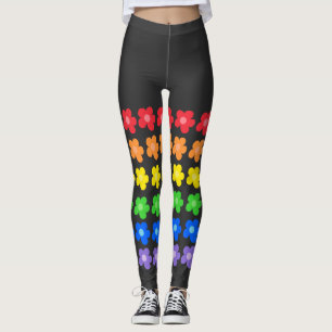LGBT Rainbow Flowers Gay Pride Freedom & Equality  Leggings