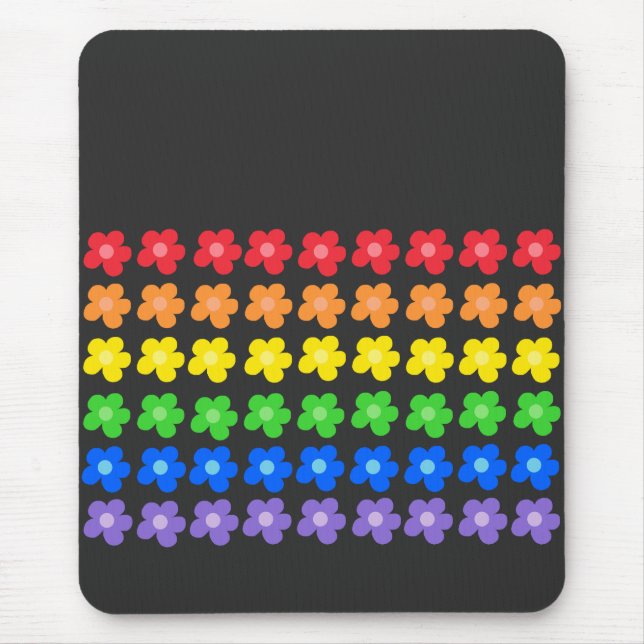 LGBT Rainbow Flowers Gay Pride Freedom & Equality  Mouse Pad (Front)
