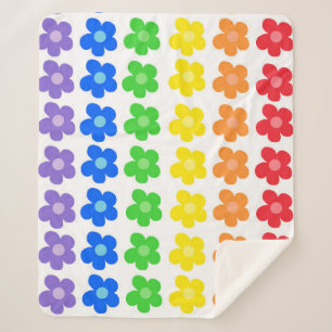 LGBT Rainbow Flowers Gay Pride Freedom & Equality Sherpa Blanket