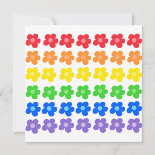 LGBT Rainbow Flowers Gay Pride Freedom & Equality Thank You Card