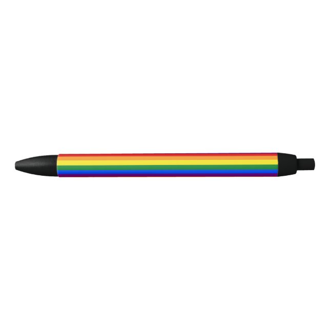 LGBT Rainbow Gay Pride Flag Black Ink Pen (Front)