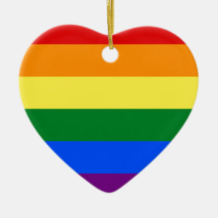 LGBT Rainbow Gay Pride Flag Ceramic Ornament