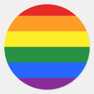 LGBT Rainbow Gay Pride Flag Classic Round Sticker
