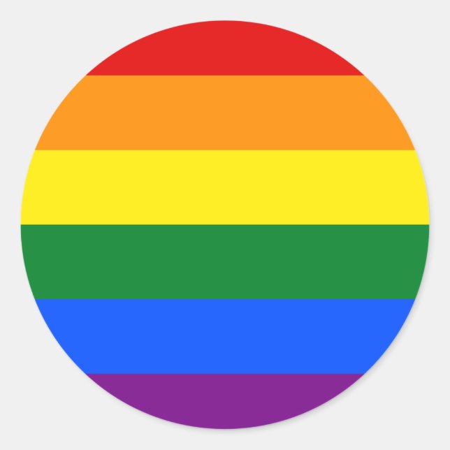 LGBT Rainbow Gay Pride Flag Classic Round Sticker (Front)