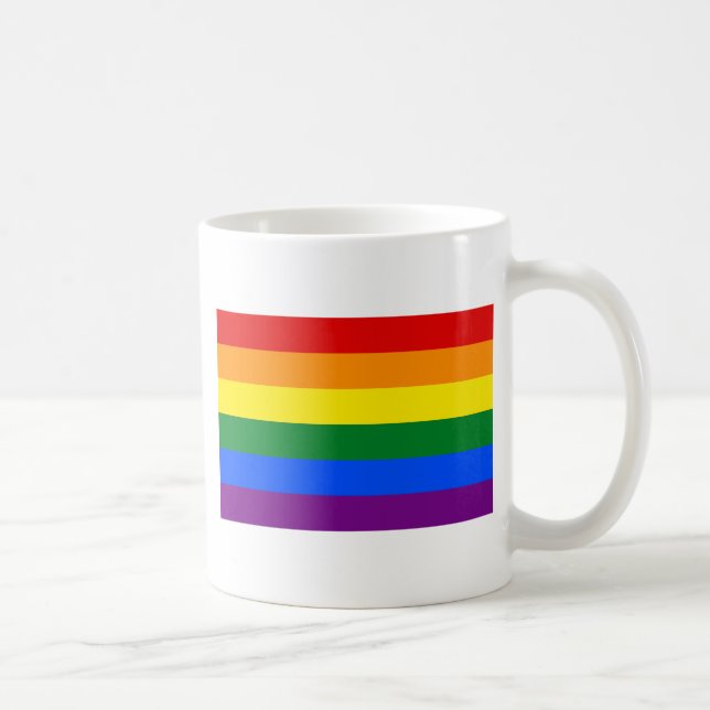 LGBT Rainbow Gay Pride Flag Coffee Mug (Right)