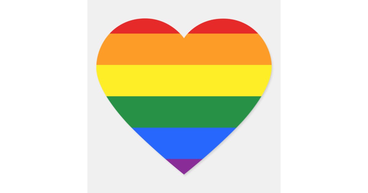 LGBT Rainbow Gay Pride Flag Heart Sticker | Zazzle