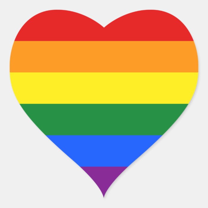 LGBT Rainbow Gay Pride Flag Heart Sticker | Zazzle.com.au