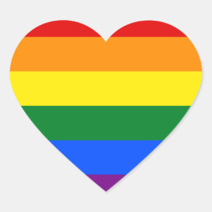 LGBT Rainbow Gay Pride Flag Heart Sticker