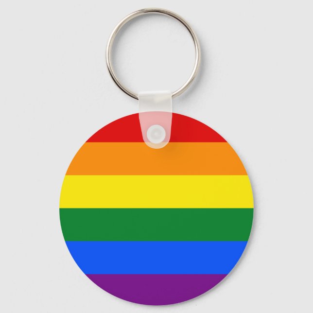 LGBT Rainbow Gay Pride Flag Key Ring (Front)