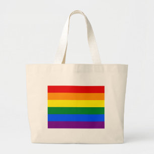 LGBT Rainbow Gay Pride Flag Large Tote Bag