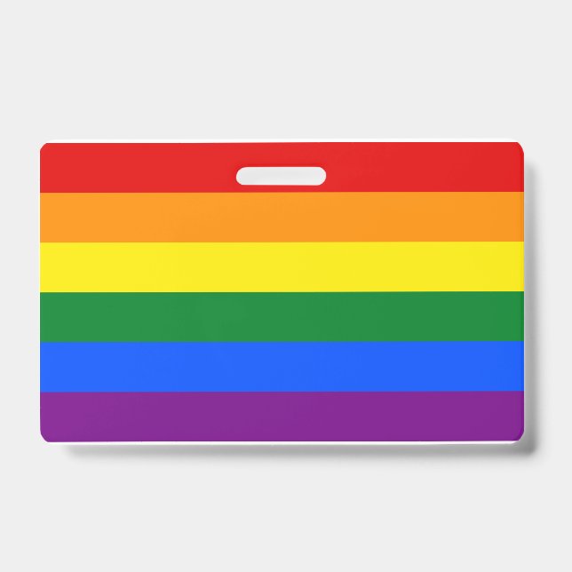 LGBT Rainbow Gay Pride Flag Name ID Badge (Front)