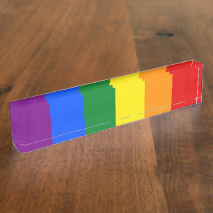 LGBT Rainbow Gay Pride Flag Nameplate