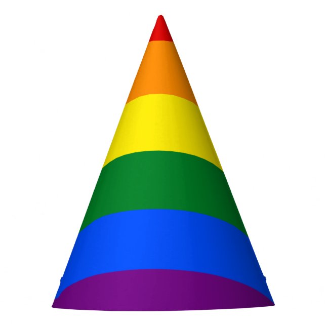 LGBT Rainbow Gay Pride Flag Party Hat (Front)
