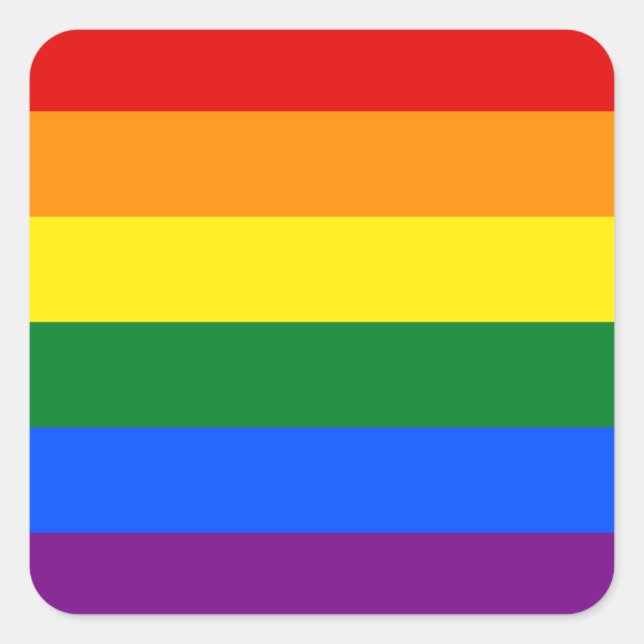LGBT Rainbow Gay Pride Flag Square Sticker (Front)