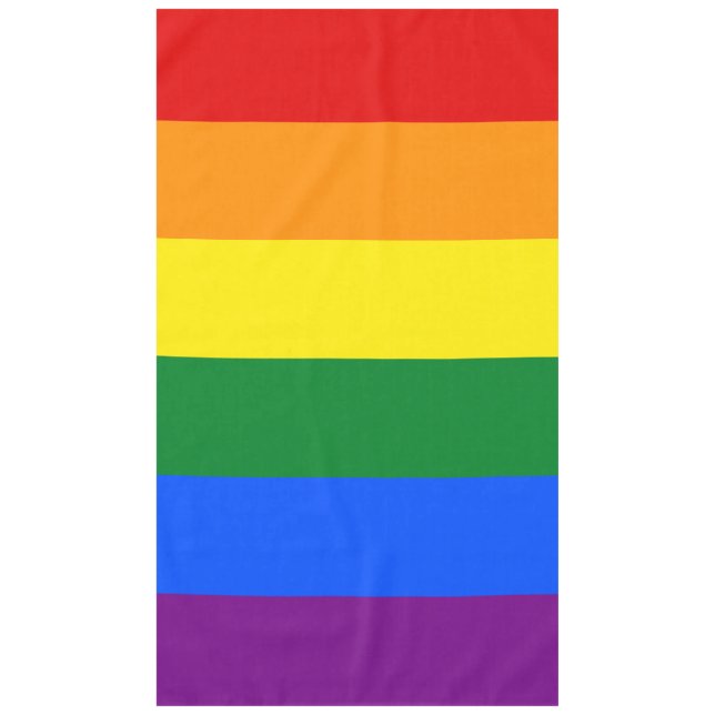 LGBT Rainbow Gay Pride Flag Tablecloth (Front)