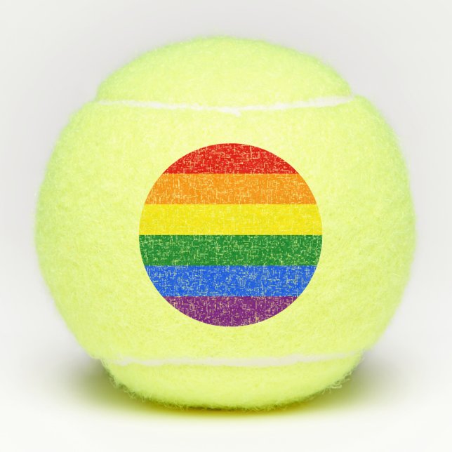 LGBT Rainbow Gay Pride Flag Tennis Balls (Front)