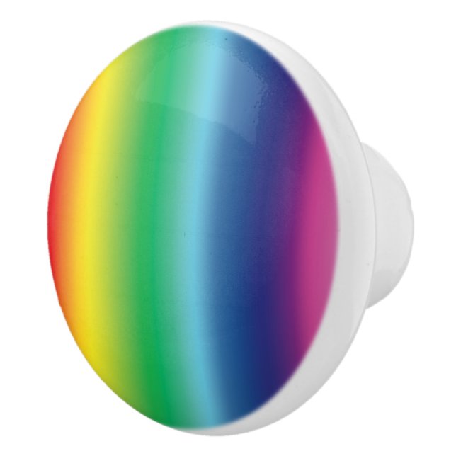 Lgbt rainbow gradient colours ombre pattern modern ceramic knob (Right)