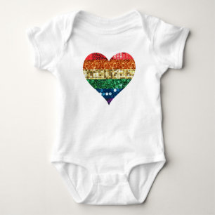 lgbt rainbow heart baby bodysuit