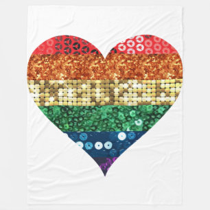 lgbt rainbow heart blanket