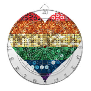 lgbt rainbow heart dartboard