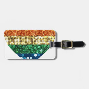 lgbt rainbow heart luggage tag