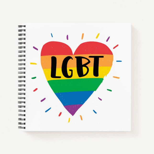 LGBT Rainbow Heart Notebook (Front)