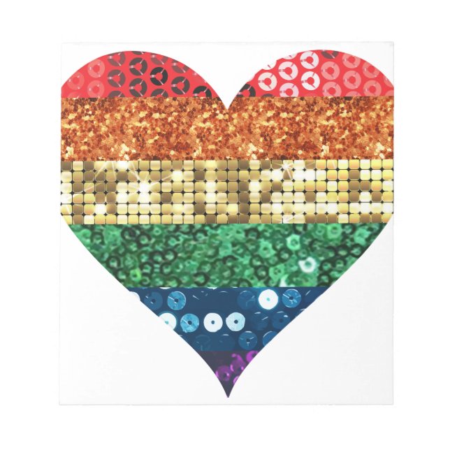 lgbt rainbow heart notepad (Front)