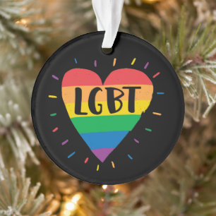 LGBT Rainbow Heart Ornament