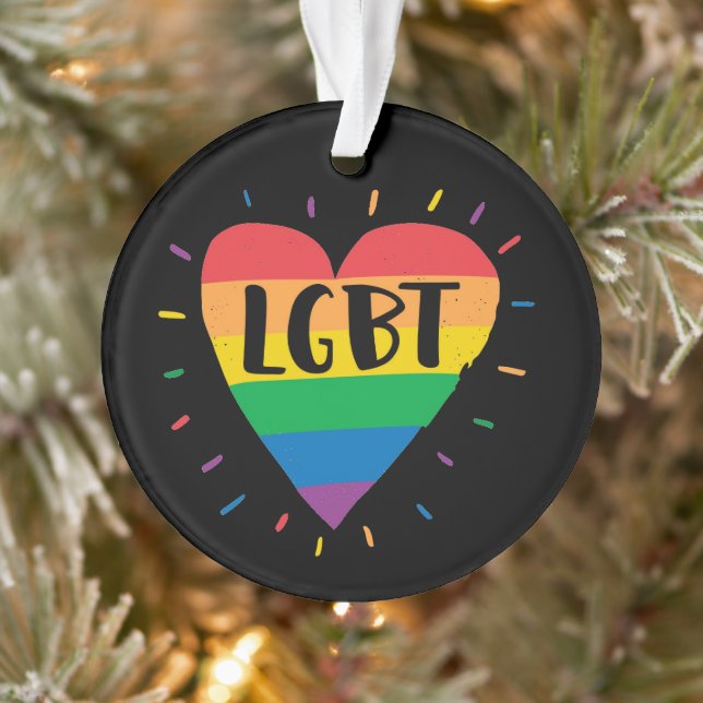 LGBT Rainbow Heart Ornament (Tree)