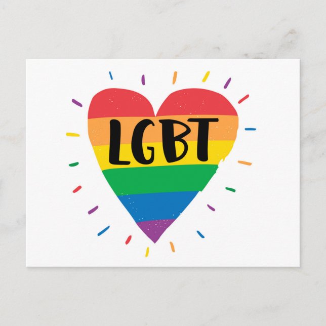 LGBT Rainbow Heart Postcard (Front)
