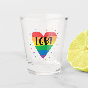 LGBT Rainbow Heart Shot Glass