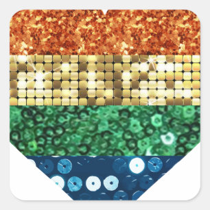 lgbt rainbow heart square sticker