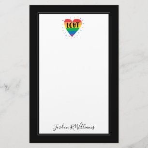 LGBT Rainbow Heart Stationery