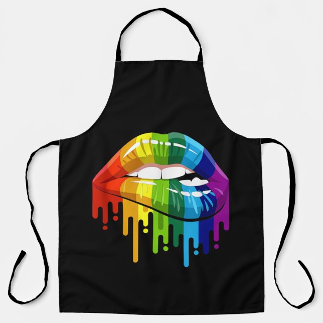 LGBT Rainbow Lip Gay Pride Apron (Front)