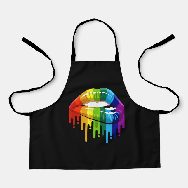 LGBT Rainbow Lip Gay Pride Apron (Front)