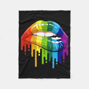 LGBT Rainbow Lip Gay Pride Fleece Blanket