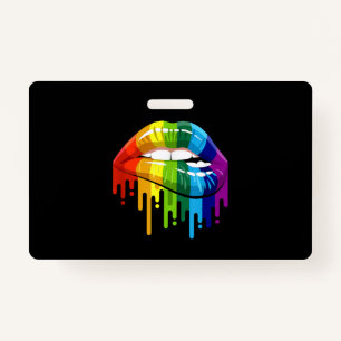 LGBT Rainbow Lip Gay Pride ID Badge